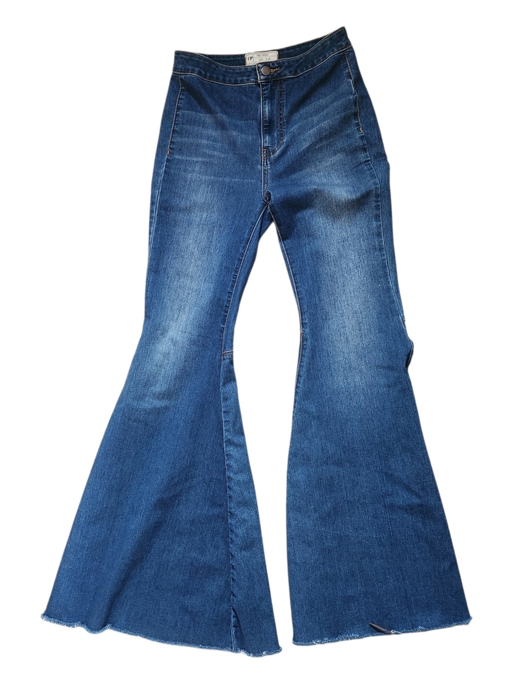 Free People Super Flare Just Float On High-Rise Size 26 Raw Hem Boho 70's